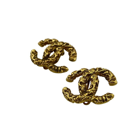 CHANEL Gold Logo Earrings - Picture 2 of 7